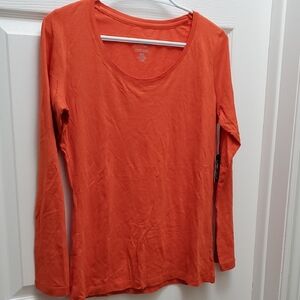 Women's Orange Long Sleeve Top